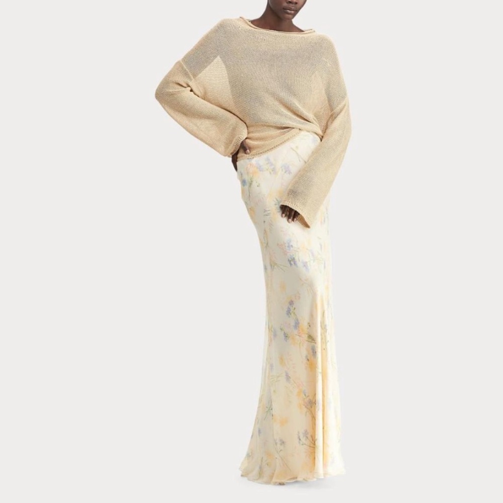 Ralph Lauren Collection Jacqueline Floral Silk Skirt Size 6